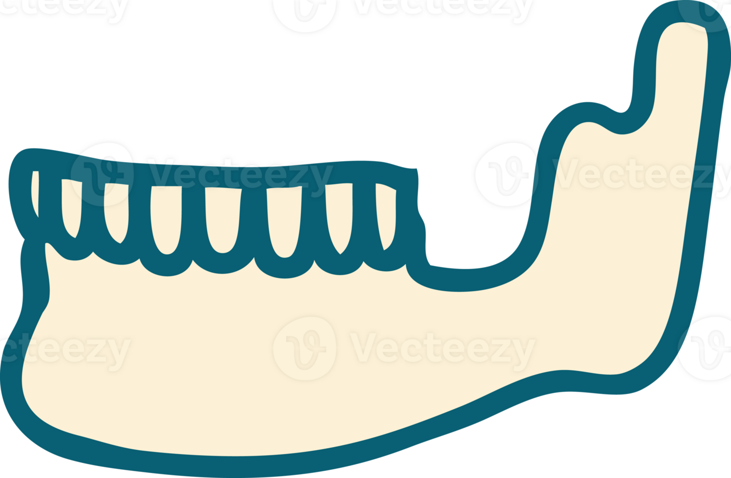 tattoo style icon of a skeleton jaw png