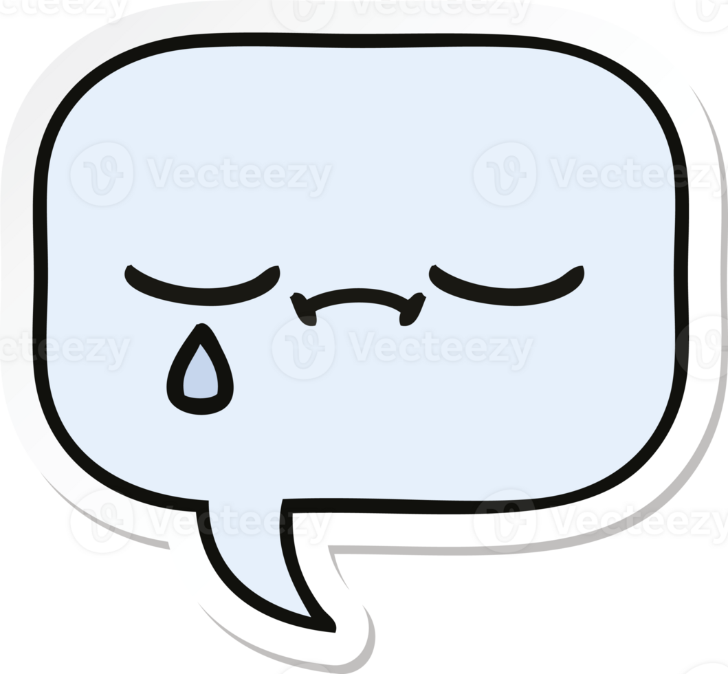 sticker of a cute cartoon speech bubble png