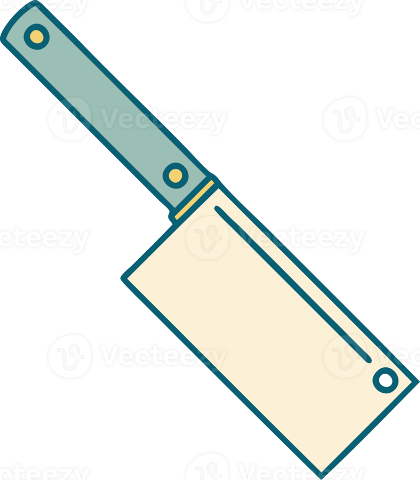 tattoo style icon of a meat cleaver png