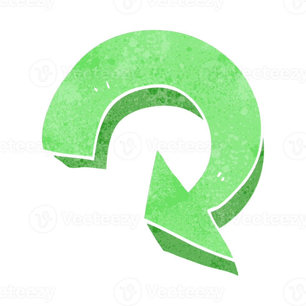 retro cartoon recycling arrow png