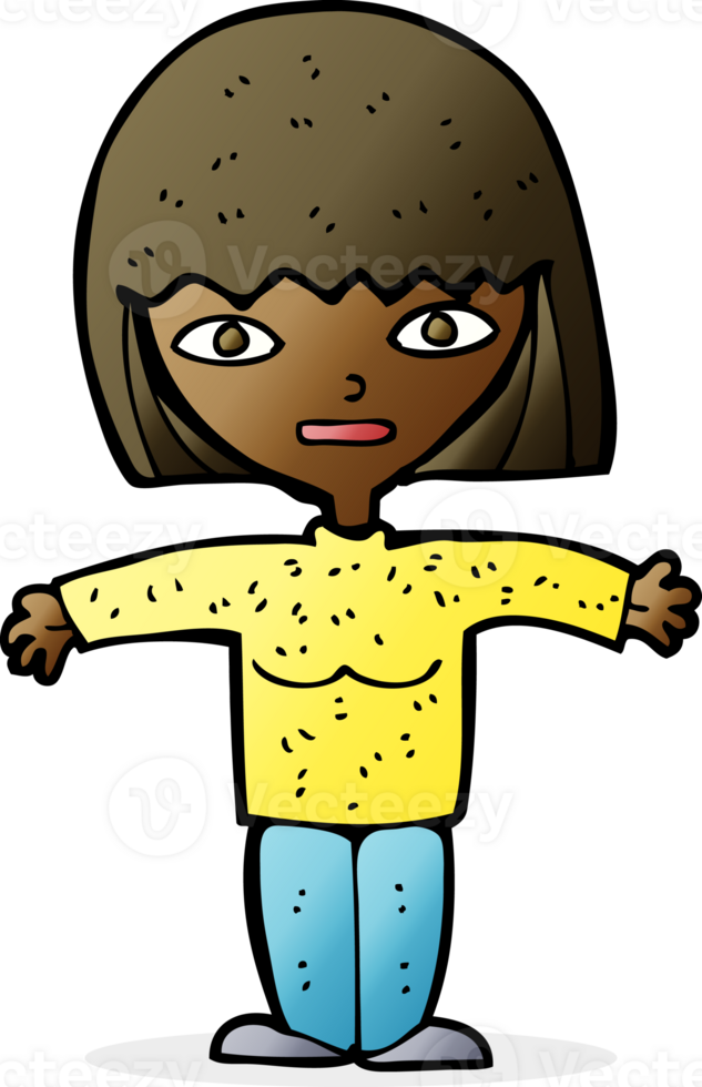 cartoon woman with open arms png