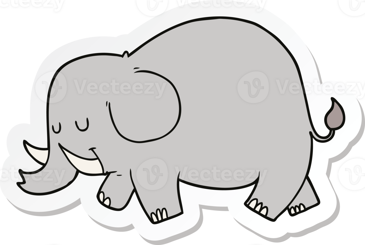 sticker of a cartoon elephant png