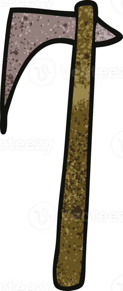 cartoon doodle viking axe png
