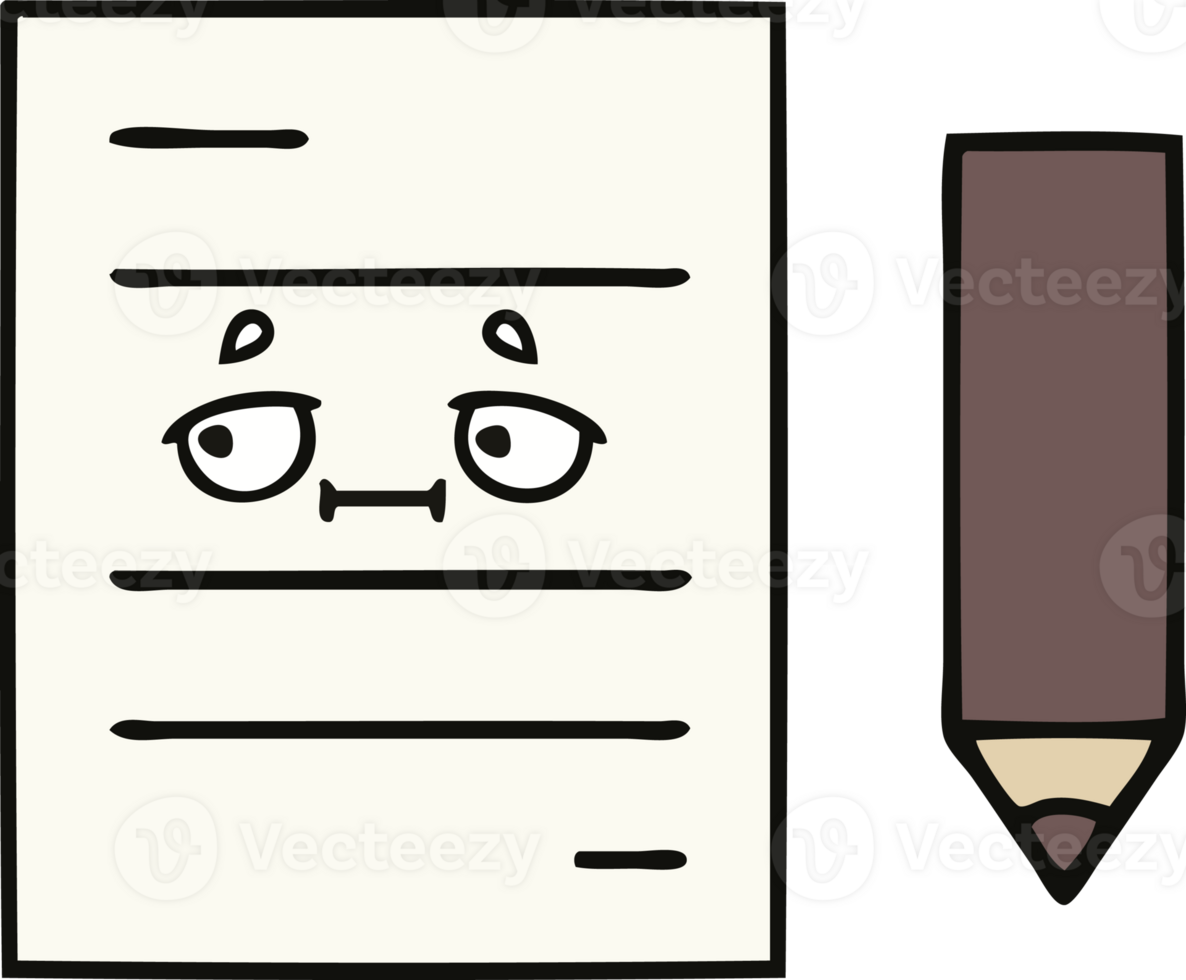 cute cartoon test paper png