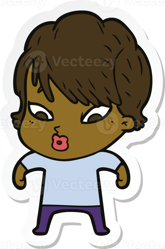 sticker of a cartoon woman png