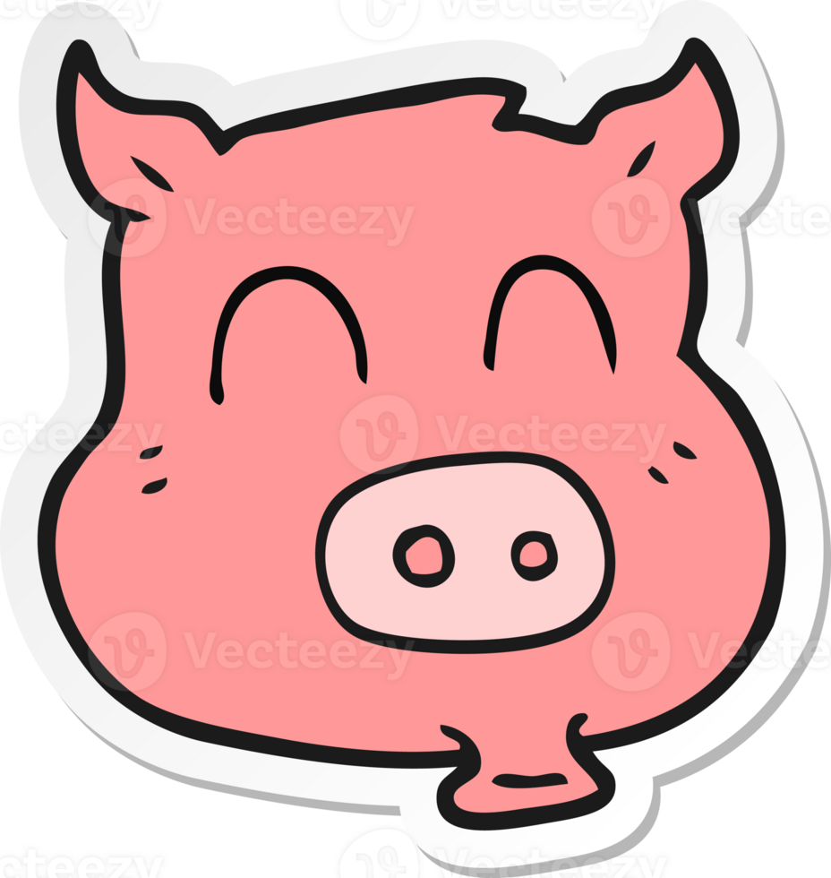 sticker of a cartoon pig png