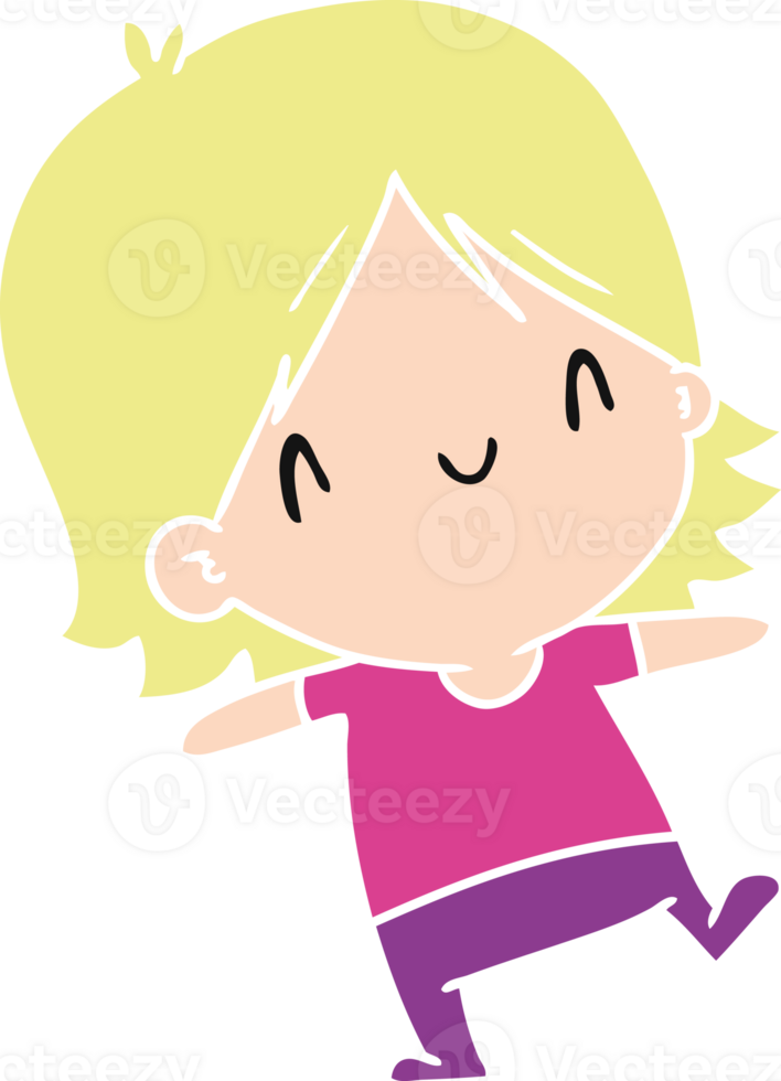 cartoon of a cute kawaii girl png