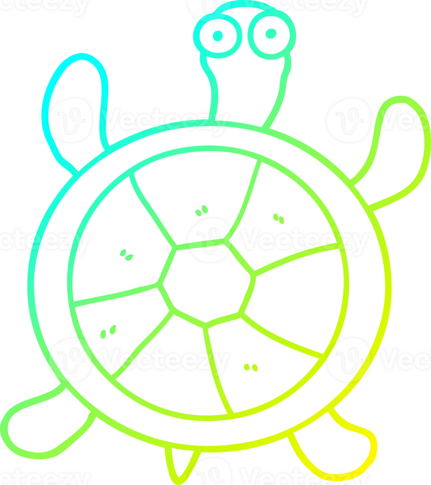 cold gradient line drawing cartoon turtle png