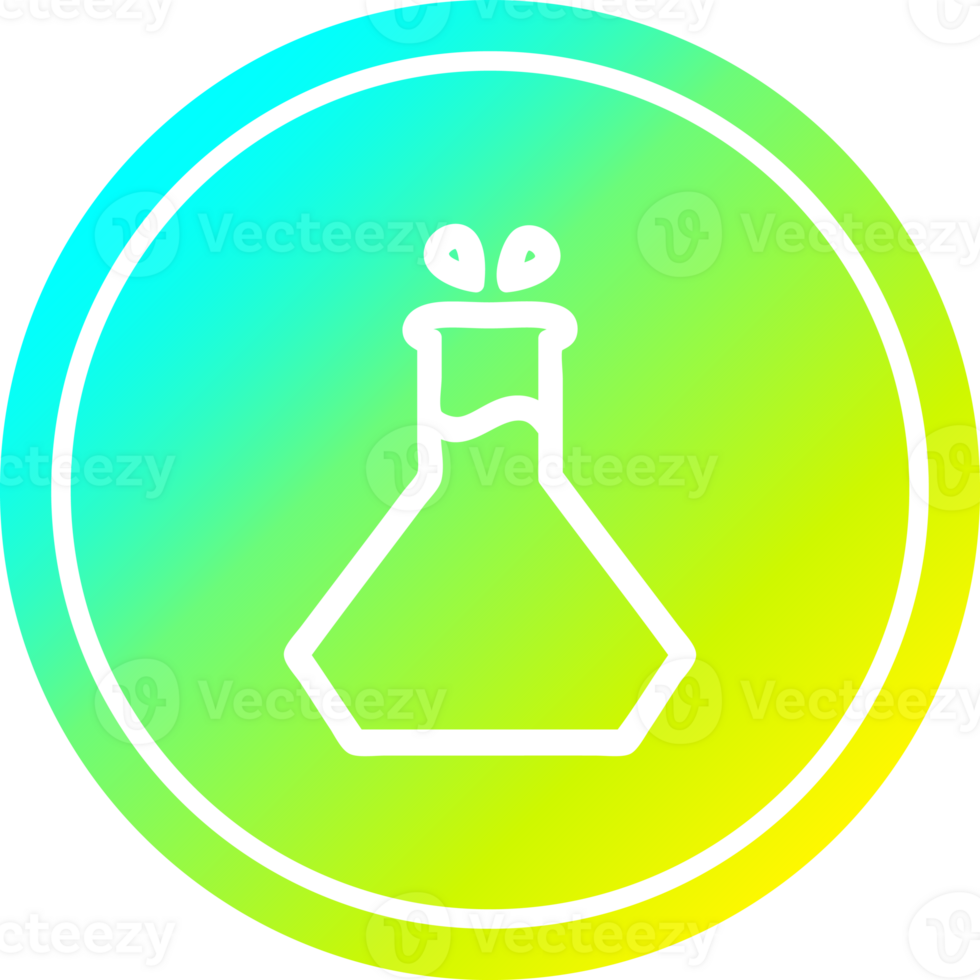science experiment circular in cold gradient spectrum png