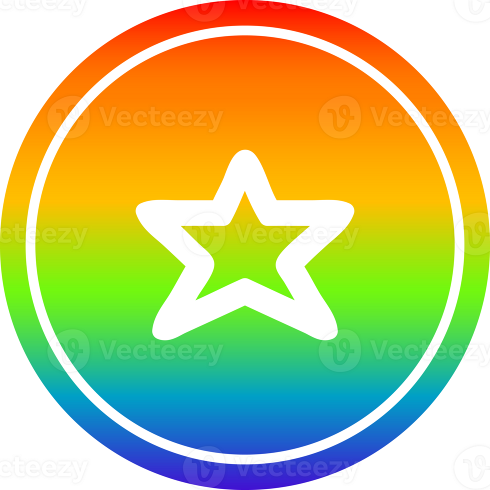star shape circular in rainbow spectrum png