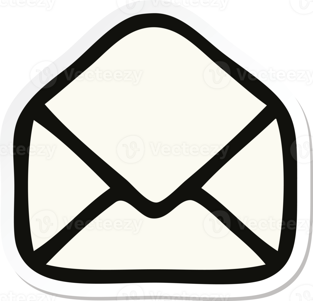 sticker of a cute cartoon paper envelope png