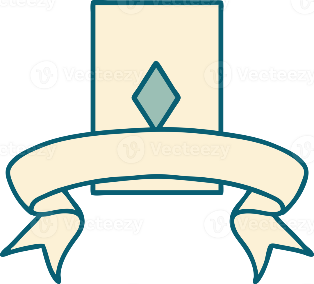 tattoo with banner of the ace of diamonds png