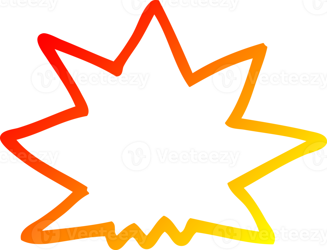 warm gradient line drawing cartoon explosion png