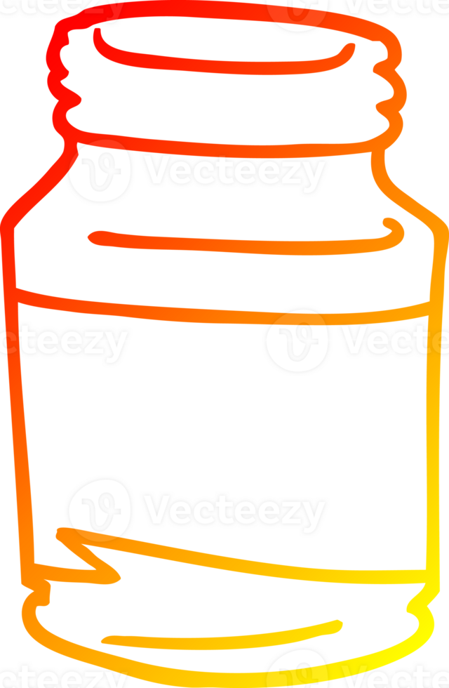 jarra de vidro de desenho animado de desenho de linha de gradiente quente png