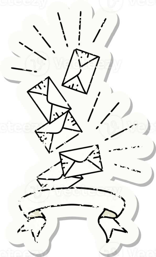 grunge sticker of tattoo style falling letters png
