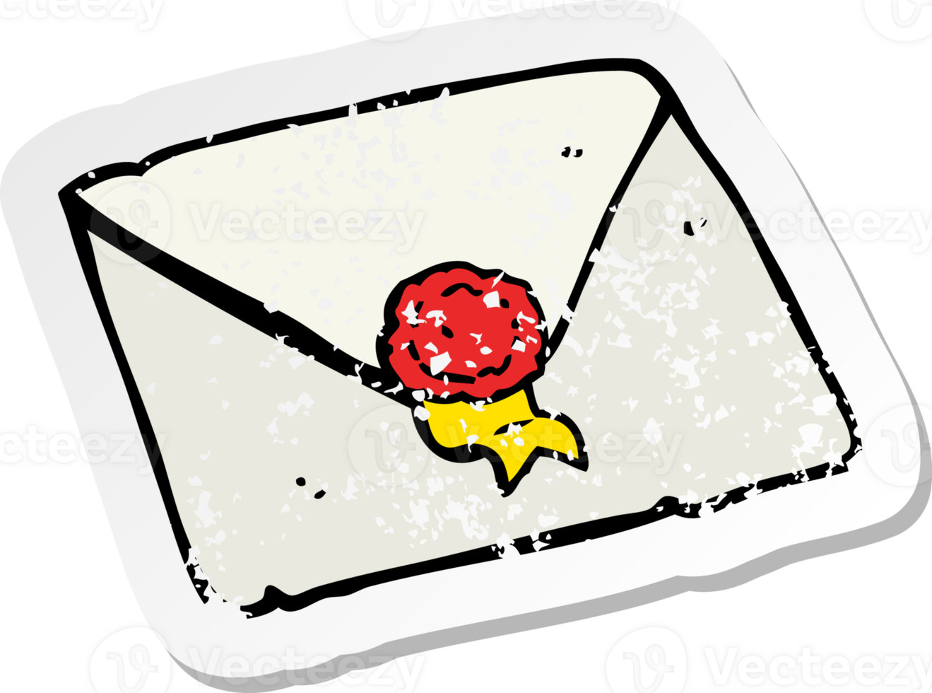 retro distressed sticker of a cartoon letter png