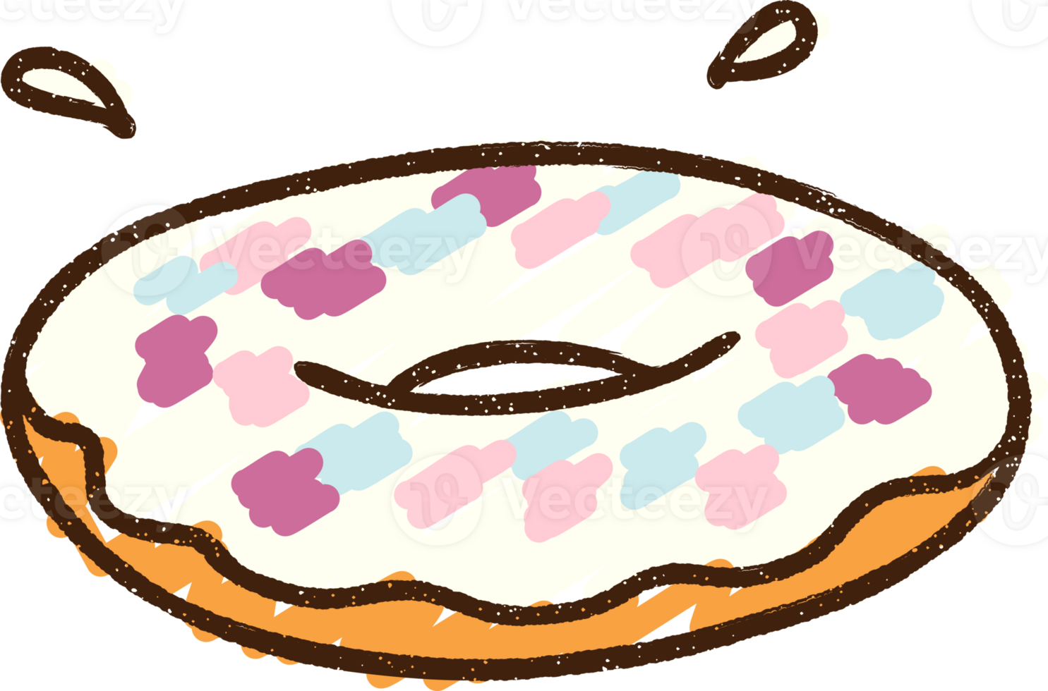 Iced Donut Chalk Drawing png