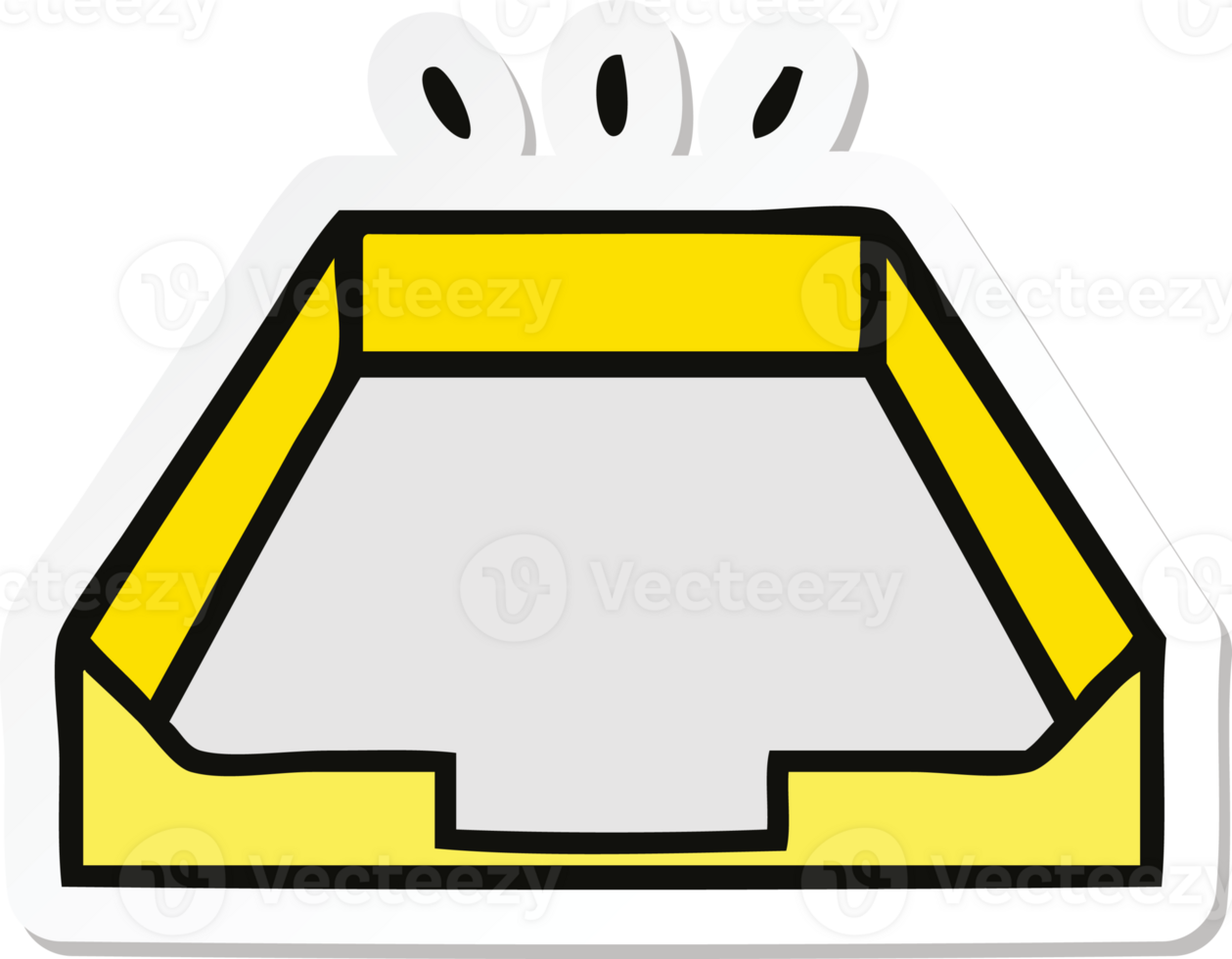 sticker of a cute cartoon empty tray png