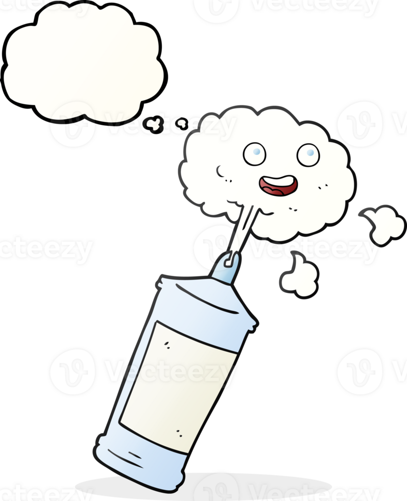 thought bubble cartoon spraying whipped cream png