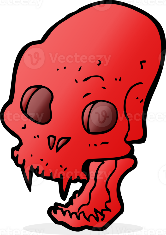 cartoon spooky vampire skull png