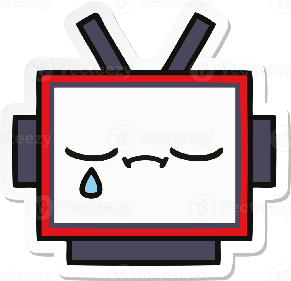 sticker of a cute cartoon robot head png