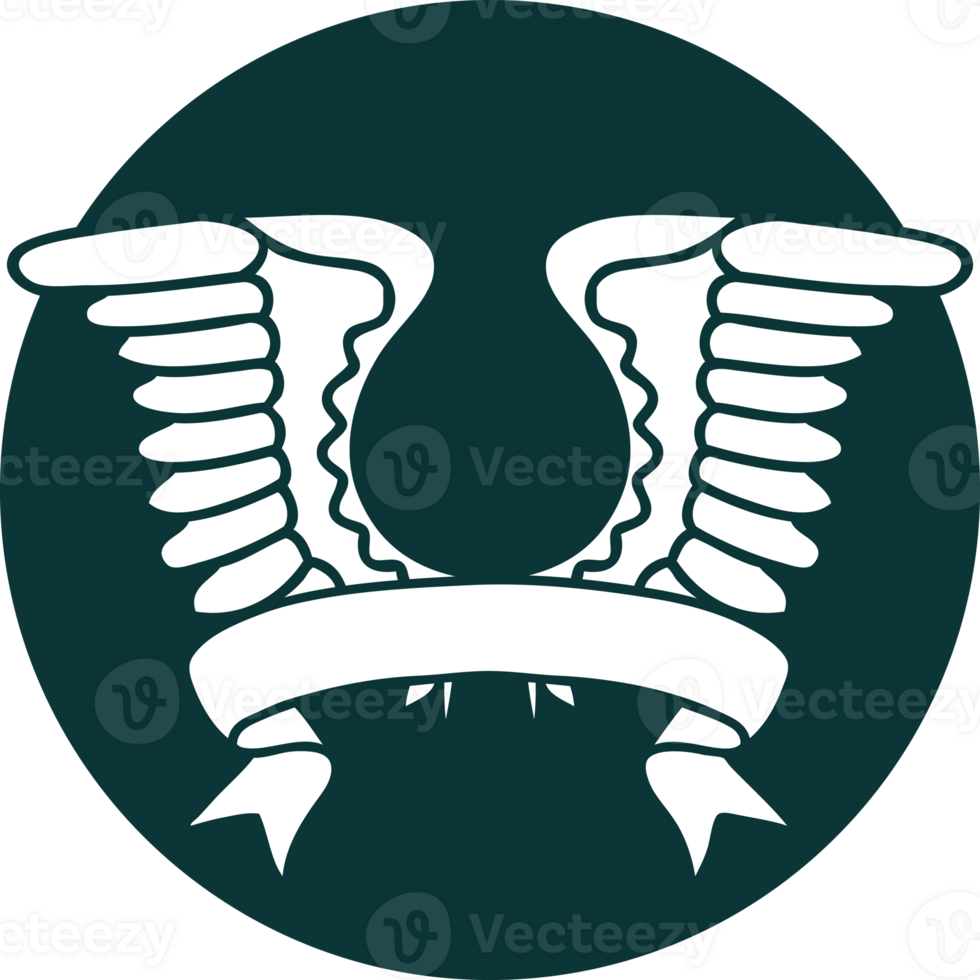 icon with banner of a wing png