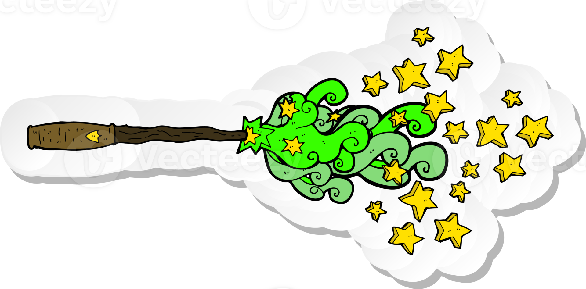 sticker of a cartoon magic wand casting spell png