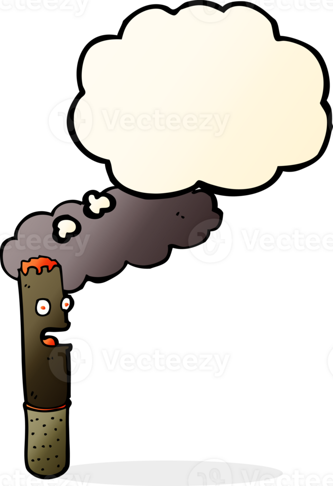 cartoon cigar with thought bubble png