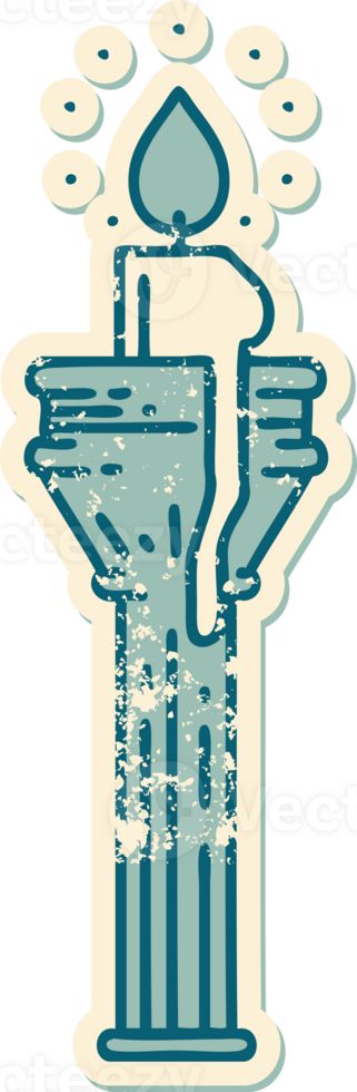 distressed sticker tattoo style icon of a candelabra png