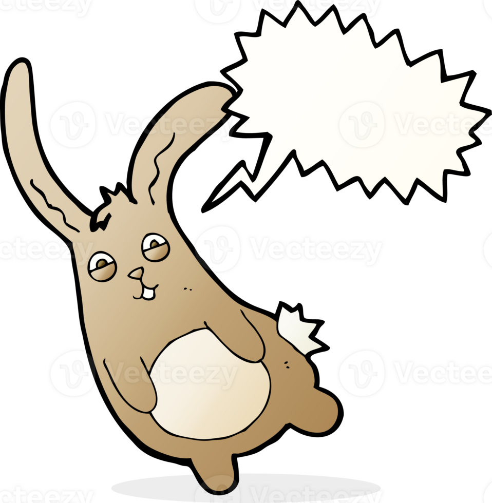 funny cartoon rabbit with speech bubble png