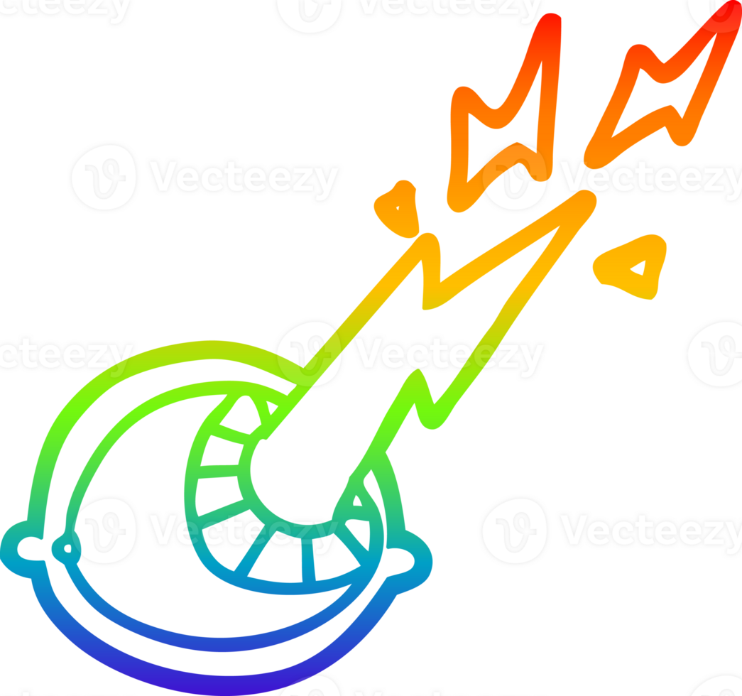 rainbow gradient line drawing cartoon spooky magic eyeball png