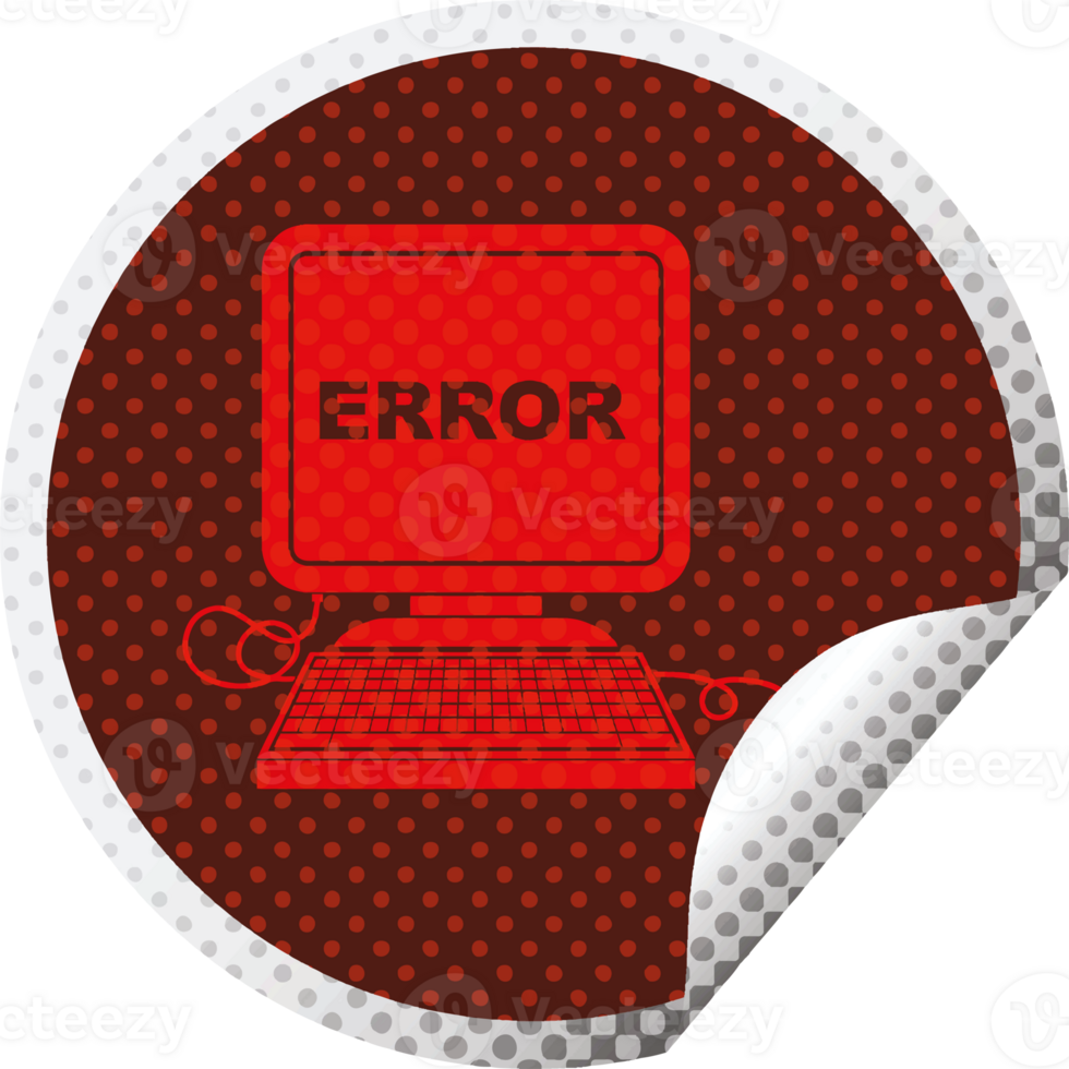 computer error circular peeling sticker png