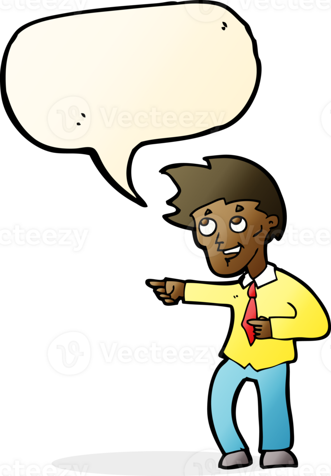 cartoon funny office man pointing with speech bubble png