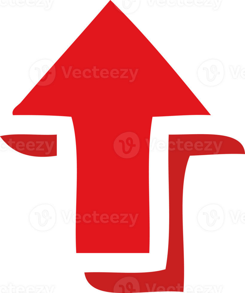 flat color retro cartoon pointing arrow png
