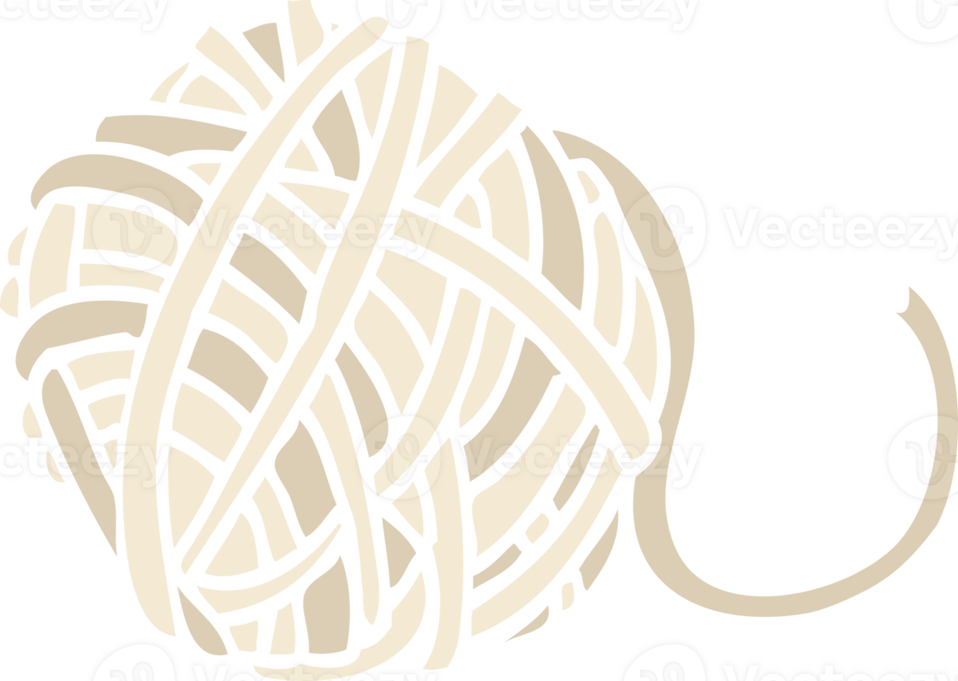 flat color illustration cartoon ball of string png
