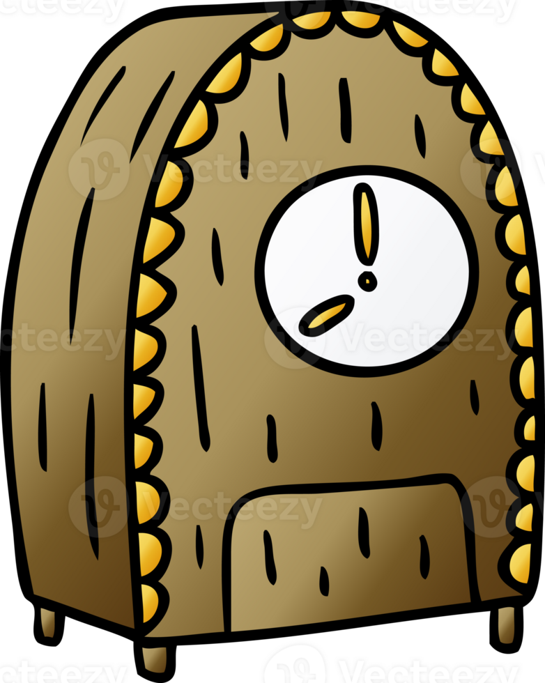 gradient cartoon doodle of an old fashioned clock png