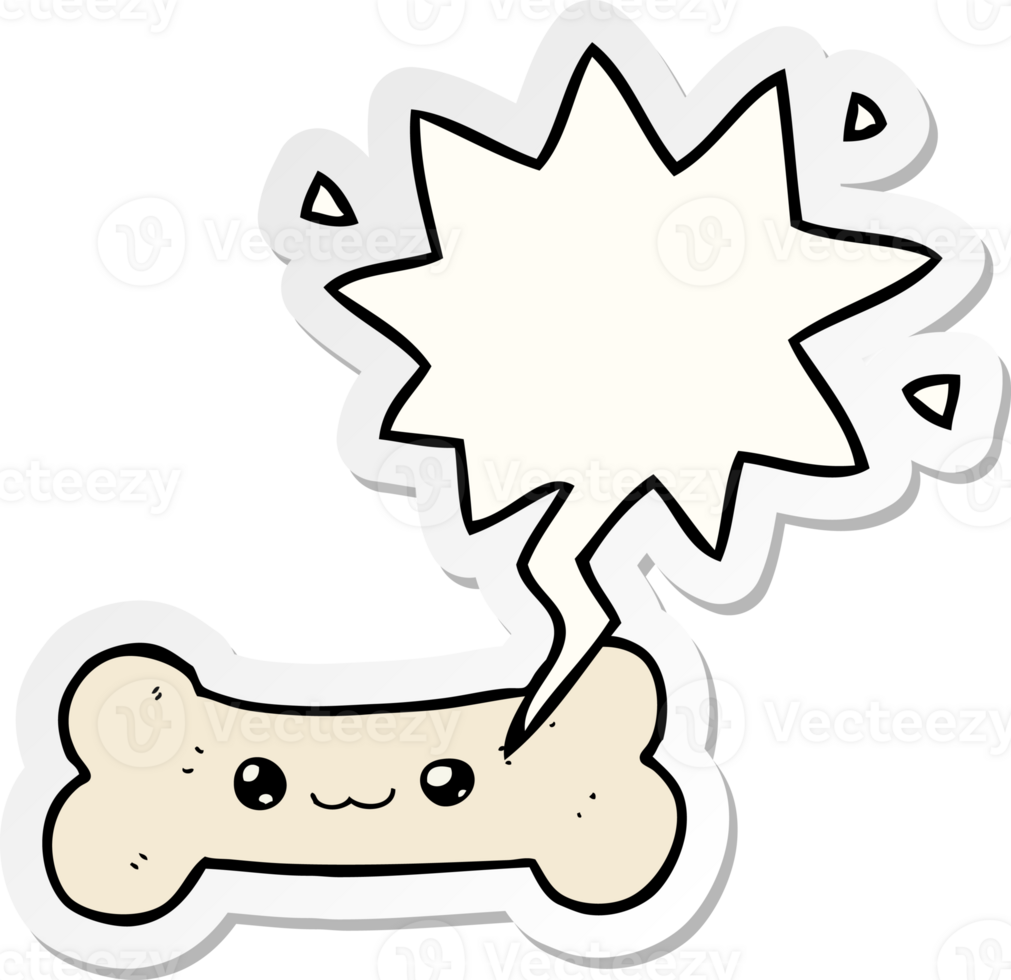 cartoon bone and speech bubble sticker png