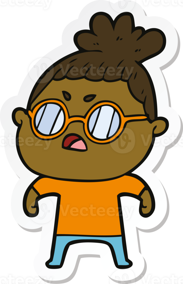 sticker of a cartoon annoyed woman png