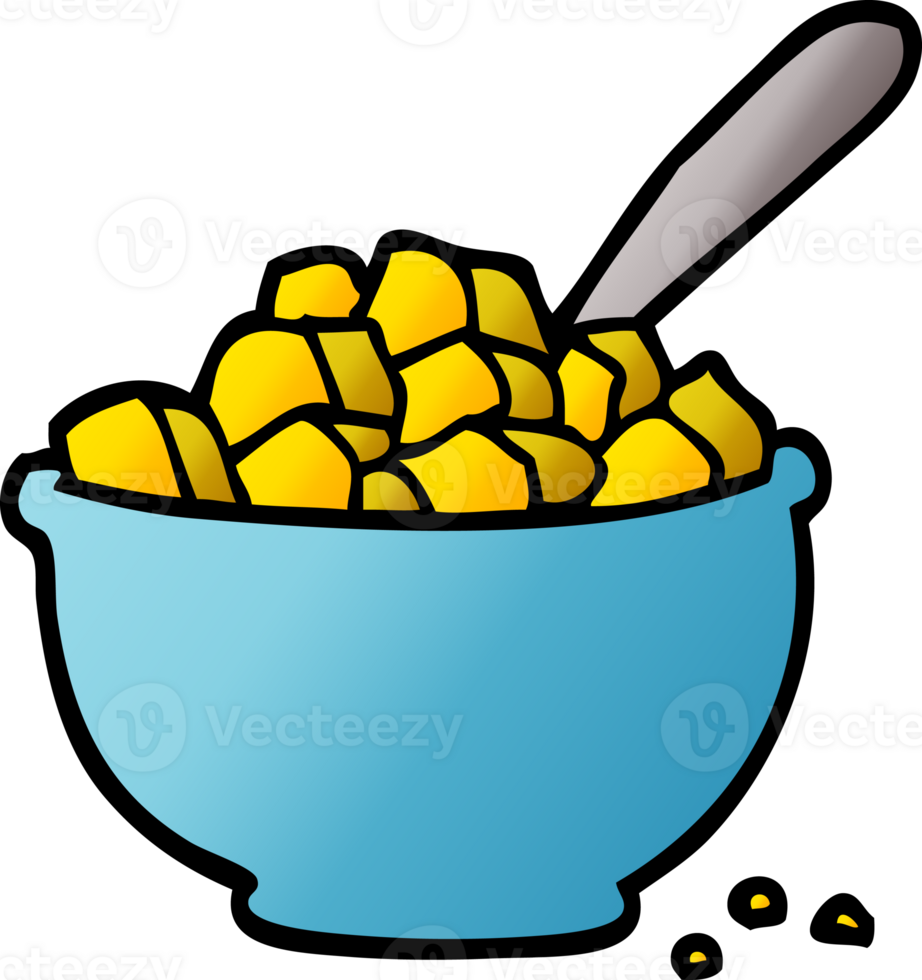 cartoon doodle bowl of cereal png