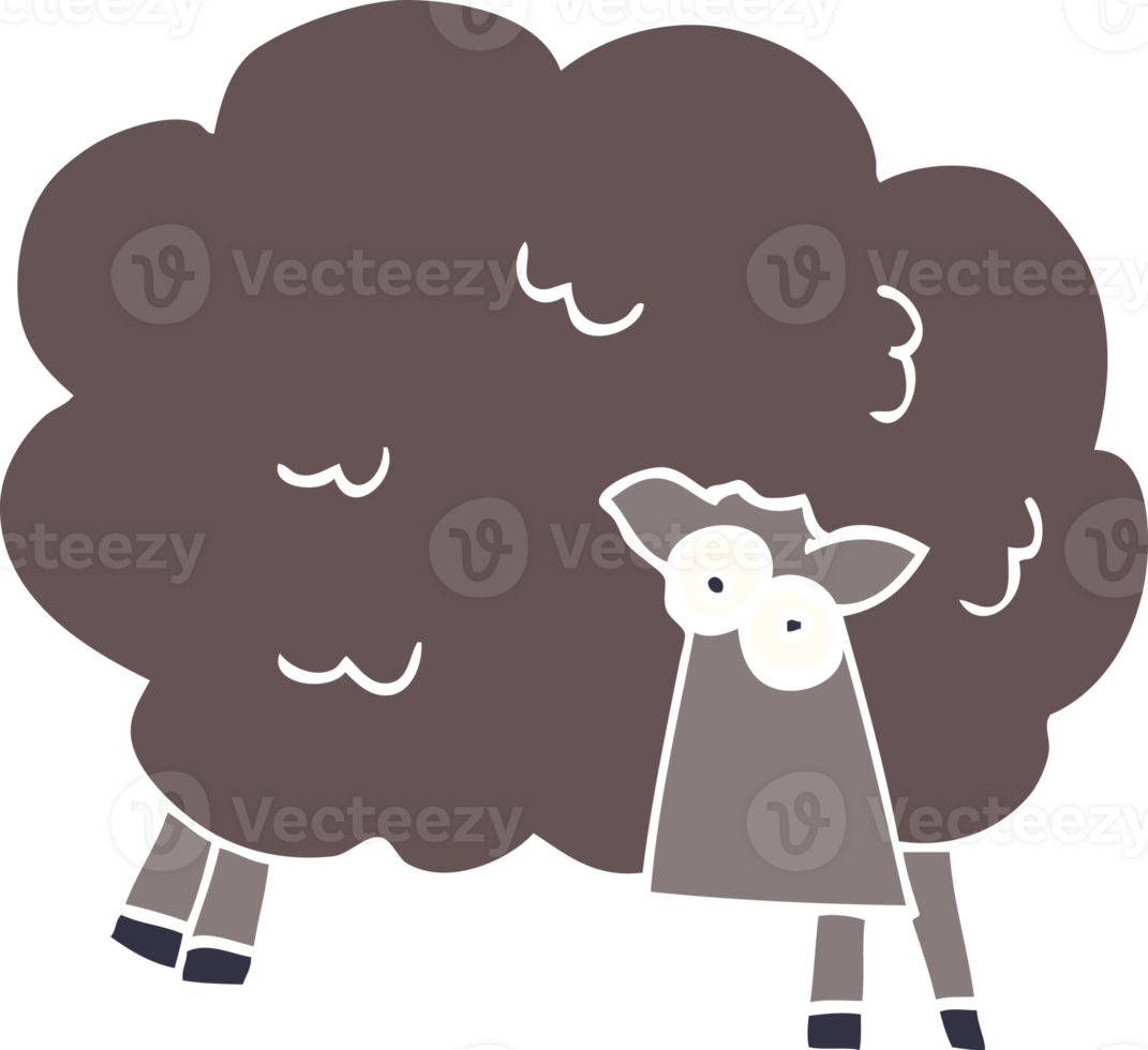 cartoon doodle black sheep png