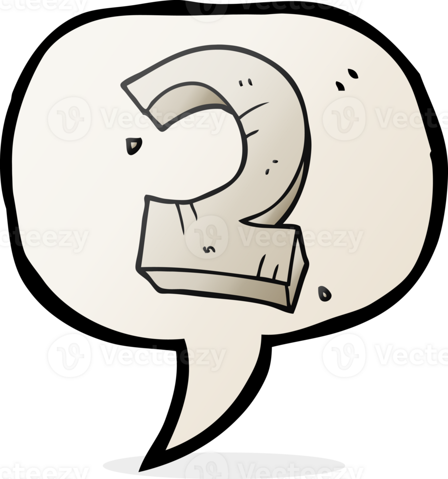 speech bubble cartoon stone number two png