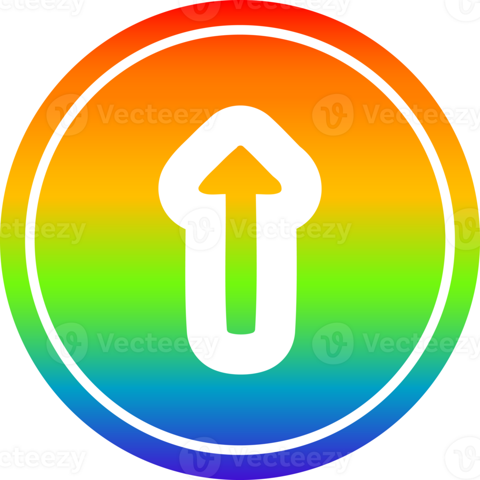 pointing arrow circular in rainbow spectrum png