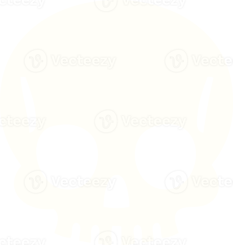 quirky hand drawn cartoon skull png