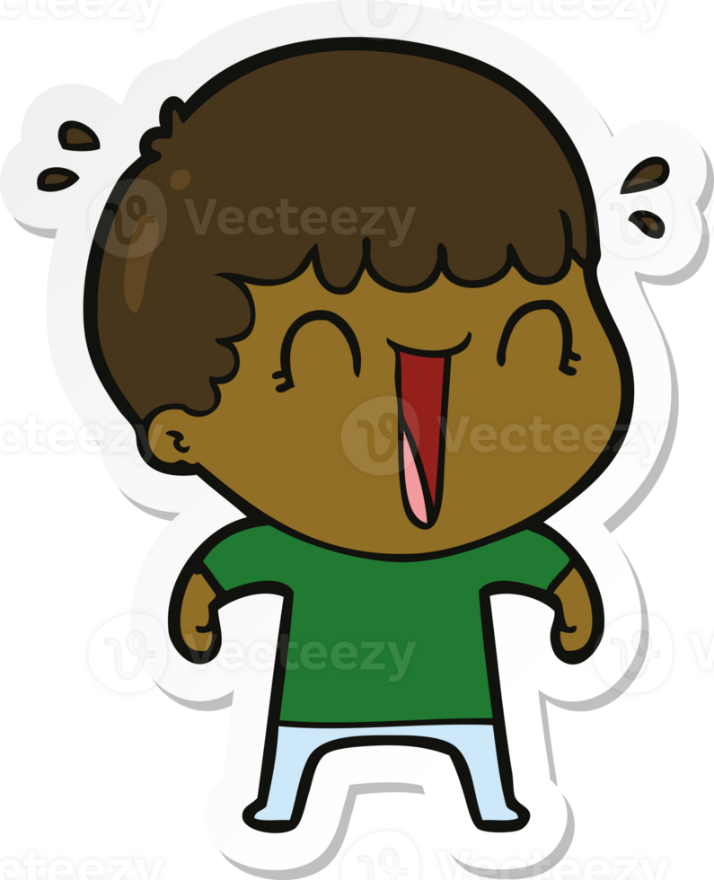 sticker of a laughing cartoon man png