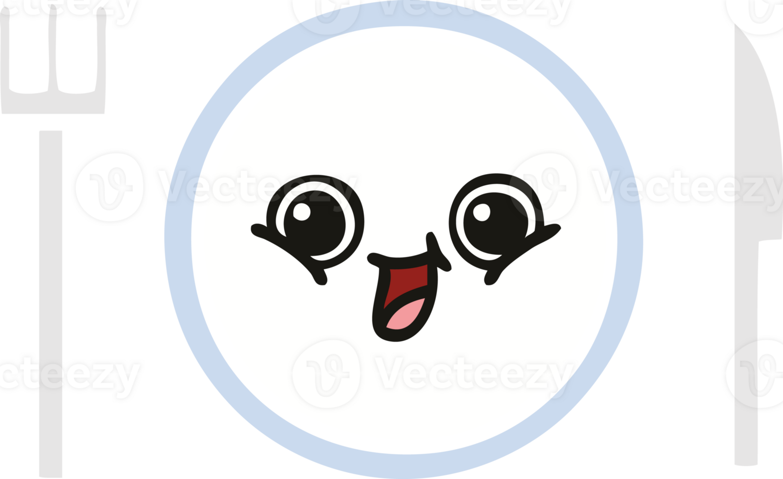 flat color retro cartoon dinner plate png
