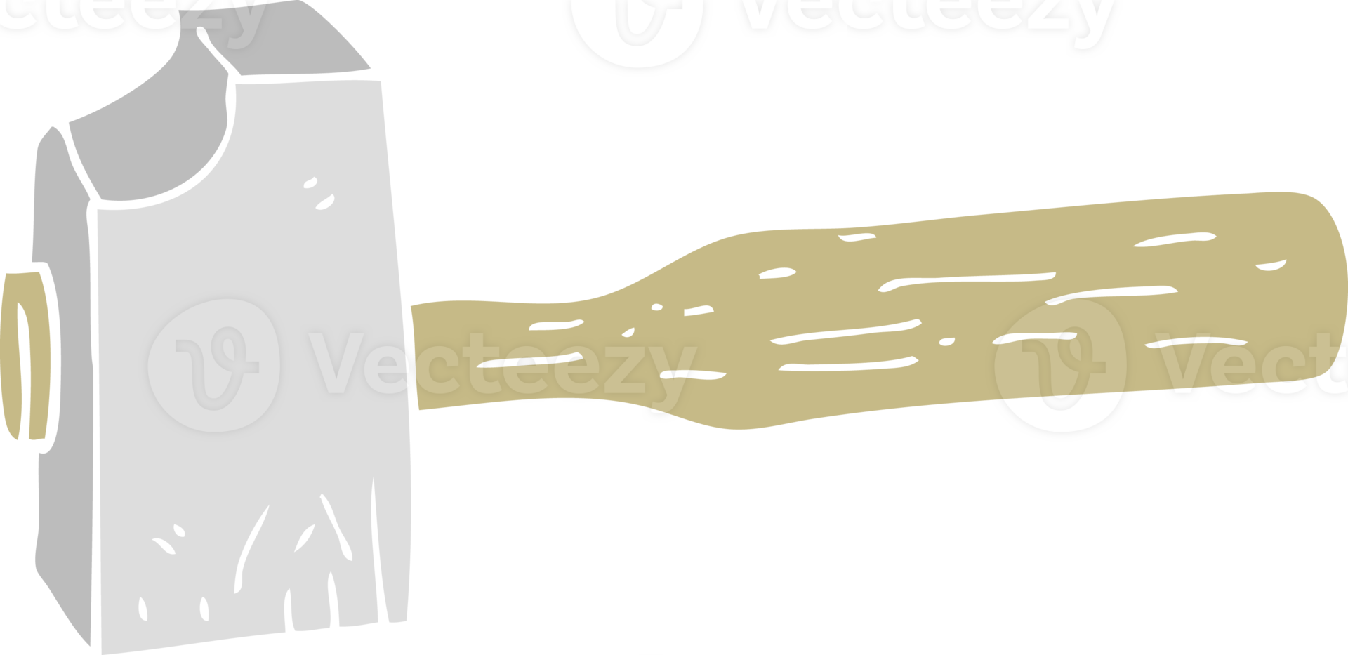 flat color illustration of a cartoon mallet png