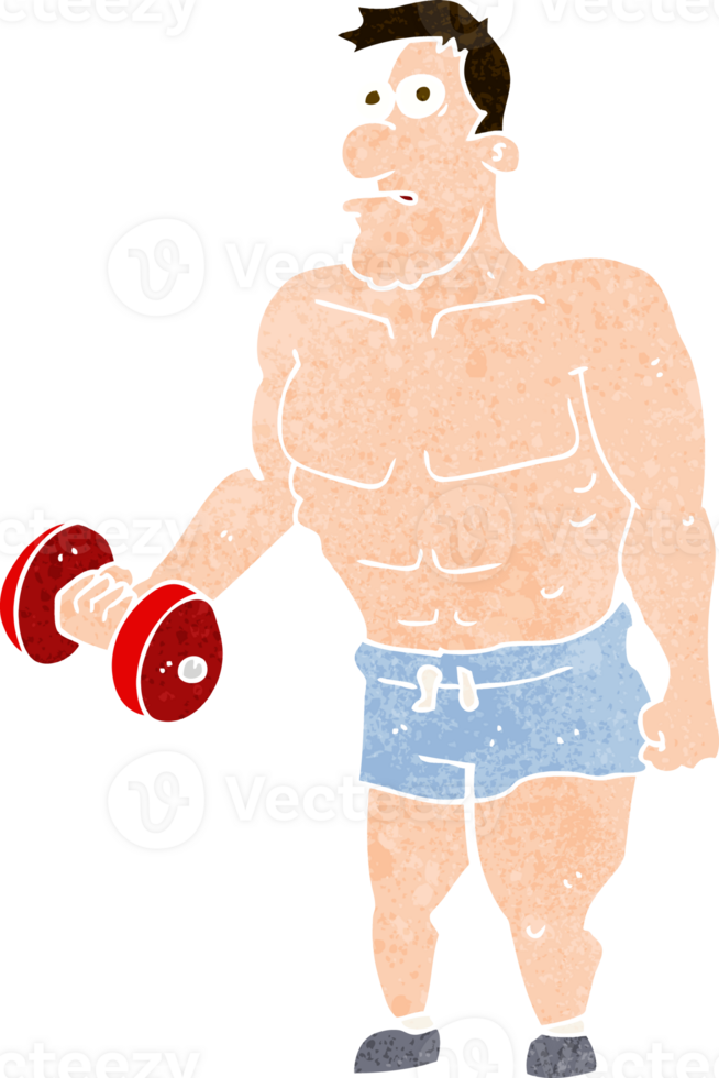 cartoon man lifting weights png