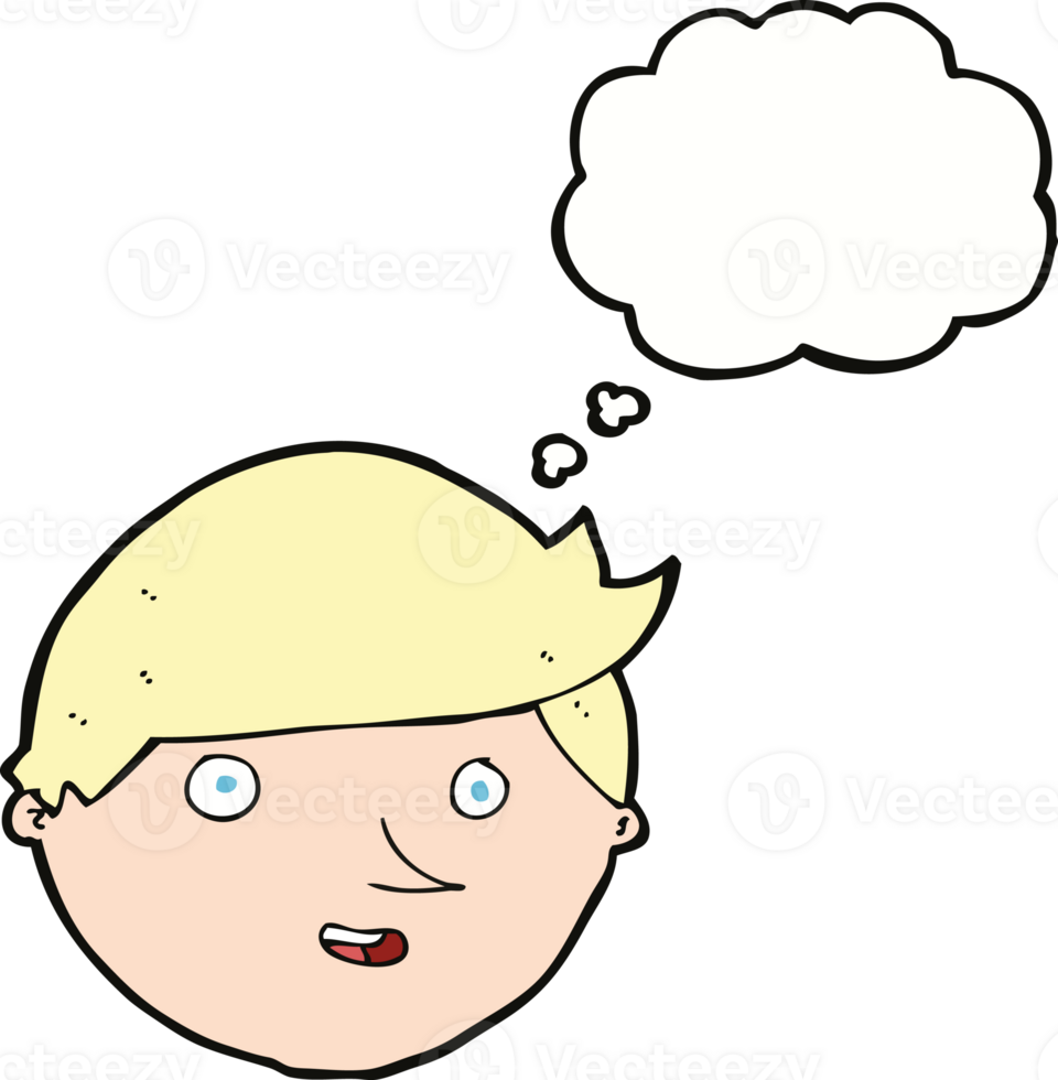 cartoon happy face with thought bubble png
