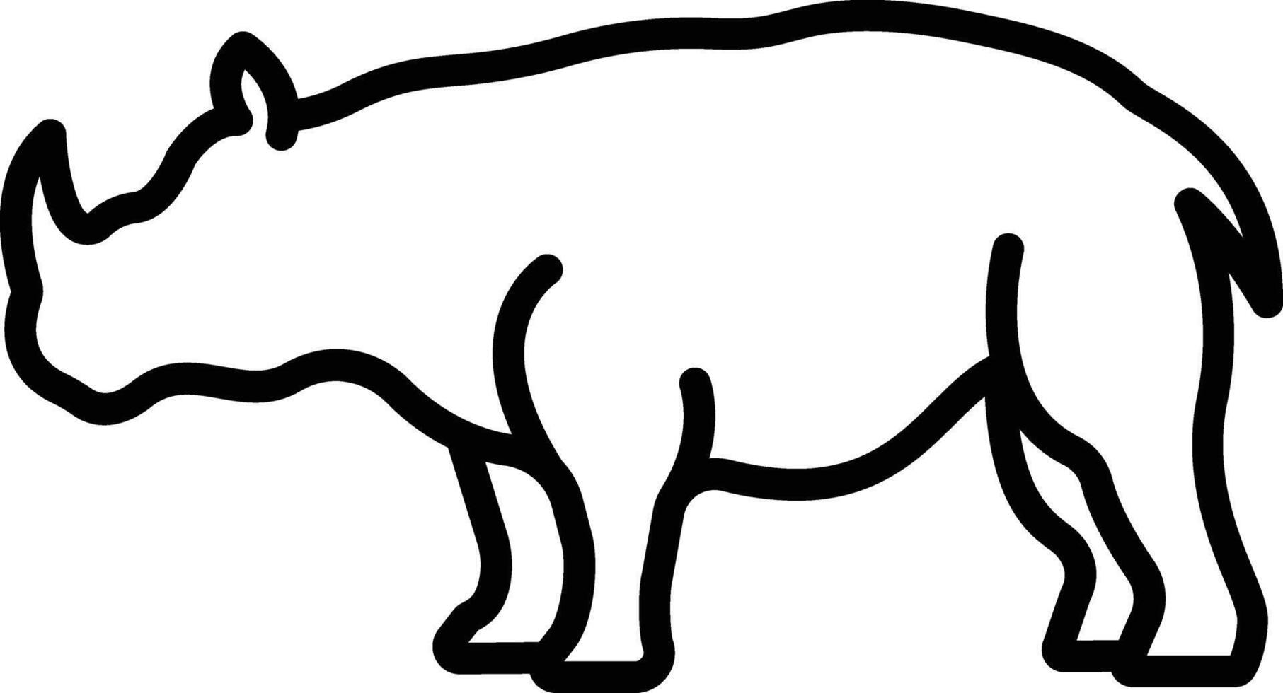 Rhino outline illustration vector