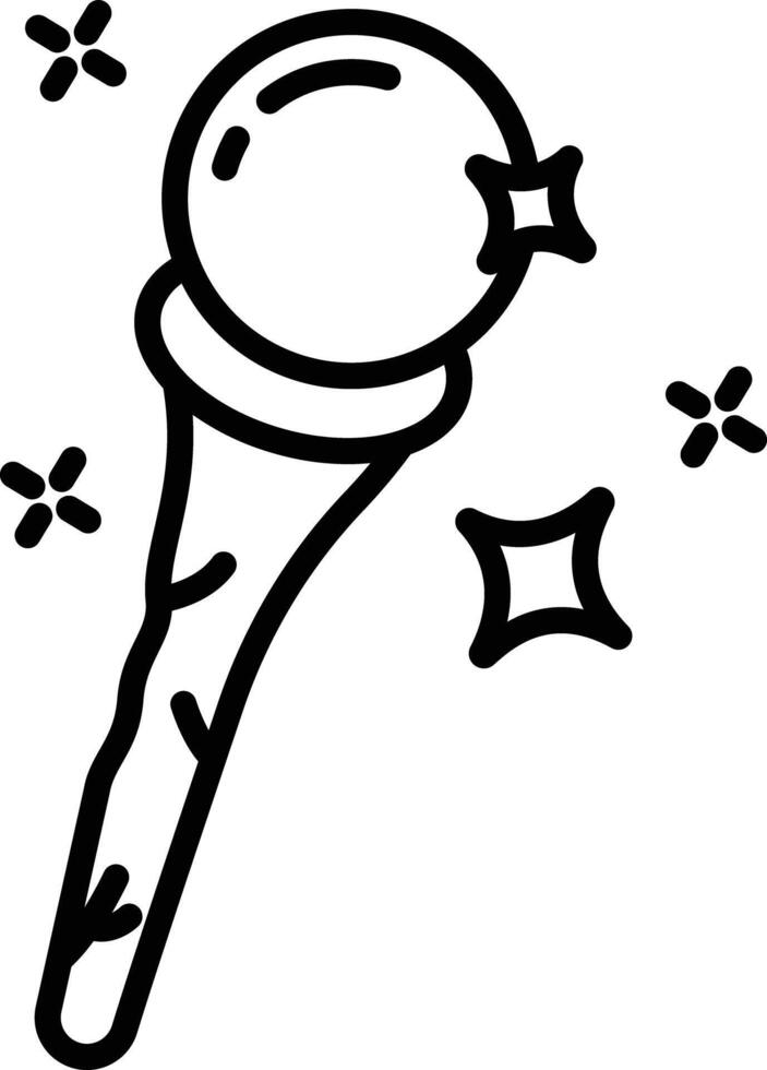 Magic wand outline illustration vector